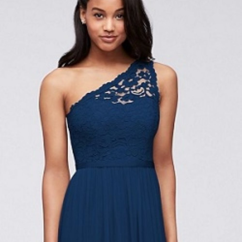 David's BridalF17063 Lace Navy (Marine) Long dress